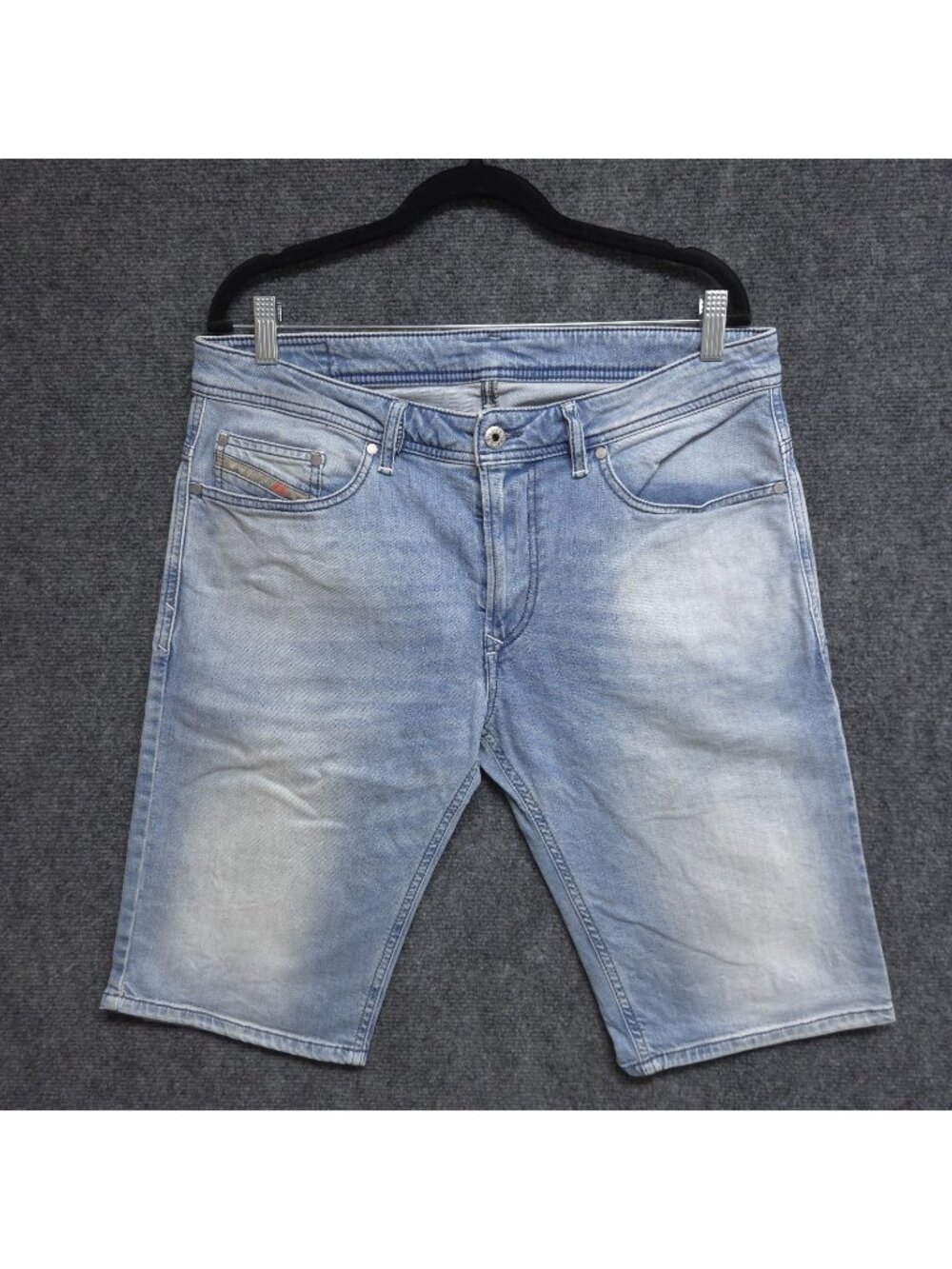 Diesel Shorts Mens 32 Blue Light Wash Slim Fit Stretch Denim Bermuda Preppy